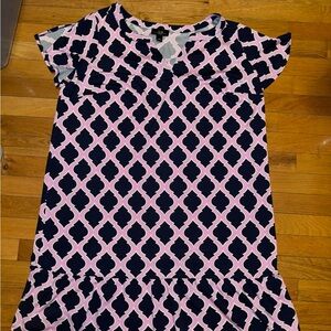 AGB Navy and Pink Patterned Dress